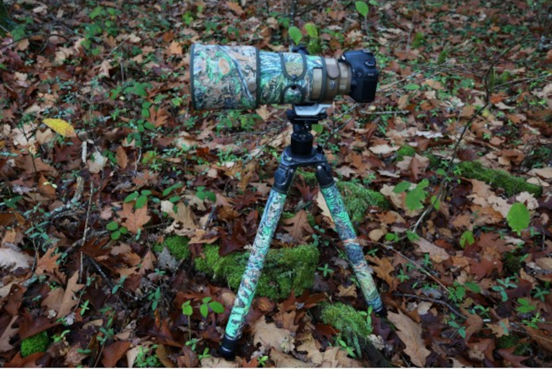 Stativschutz mit herbstlichem Muster der Fa. Tragopan