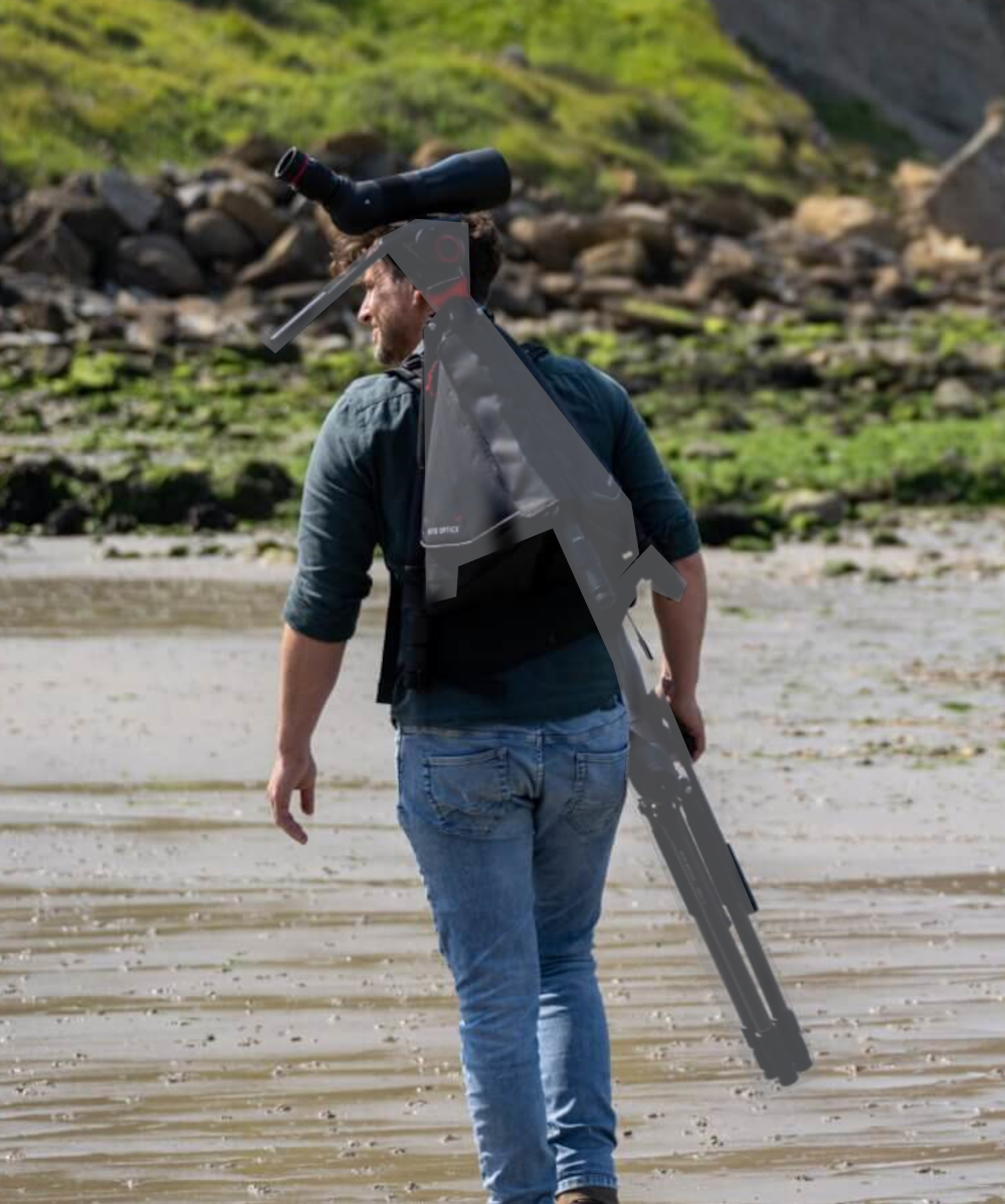 KITE Spektiv KSP 80 HD, Transport mit Viato Stativrucksack